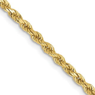 18" 10k Yellow Gold 2.25mm Diamond-cut Rope Chain