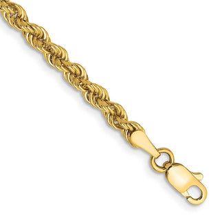 8" 10k Yellow Gold 3mm Regular Rope Chain