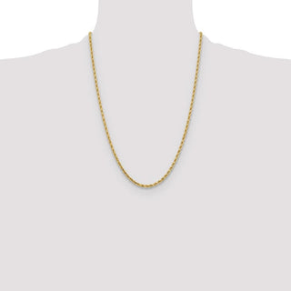 24" 10k Yellow Gold 3.25mm Diamond-cut Rope Chain