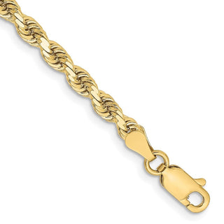 8" 10k Yellow Gold 3.25mm Diamond-cut Rope Chain