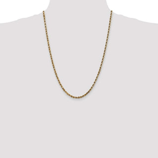 24" 10k Yellow Gold 3.5mm Diamond-cut Rope Chain