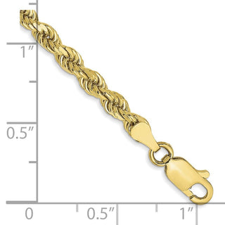 7" 10k Yellow Gold 3.5mm Diamond-cut Rope Chain