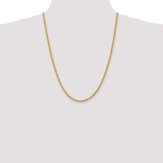 24" 10k Yellow Gold 3.65mm Regular Rope Chain