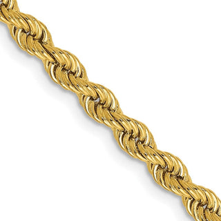 24" 10k Yellow Gold 3.65mm Regular Rope Chain