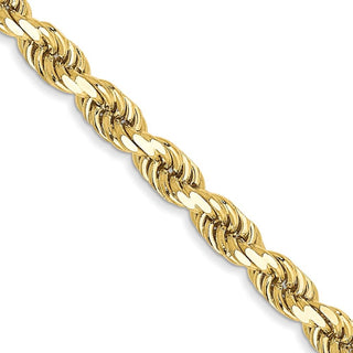 24" 10k Yellow Gold 3.5mm Diamond-cut Rope Chain