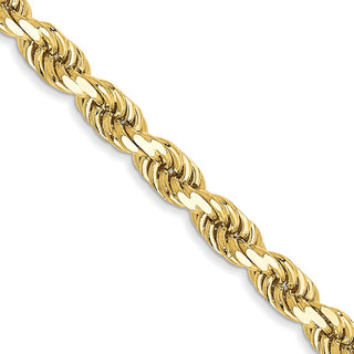 18" 10k Yellow Gold 3.5mm Diamond-cut Rope Chain