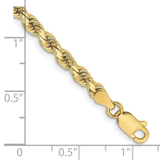 7" 10k Yellow Gold 3.75mm Diamond-cut Rope Chain