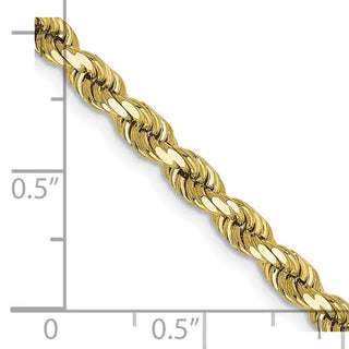 26" 10k Yellow Gold 4mm Diamond-cut Rope Chain