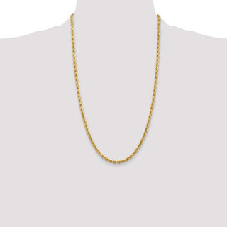 26" 10k Yellow Gold 4mm Diamond-cut Rope Chain