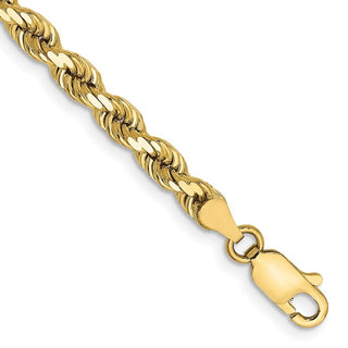 7" 10k Yellow Gold 4mm Diamond-cut Rope Chain