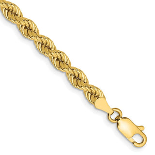 8" 10k Yellow Gold 4mm Regular Rope Chain