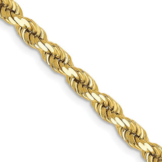 26" 10k Yellow Gold 4mm Diamond-cut Rope Chain