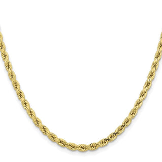 24" 10k Yellow Gold 4.25mm Diamond-cut Rope Chain
