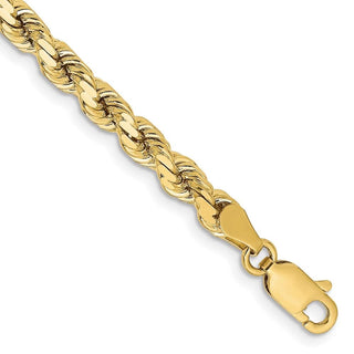 7" 10k Yellow Gold 4.25mm Diamond-cut Rope Chain