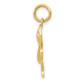 10K Yellow Gold Solid Polished Snake Charm