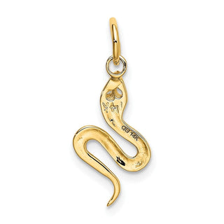 10K Yellow Gold Solid Polished Snake Charm