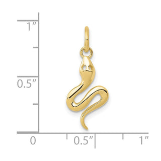 10K Yellow Gold Solid Polished Snake Charm