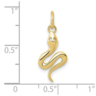 10K Yellow Gold Solid Polished Snake Charm