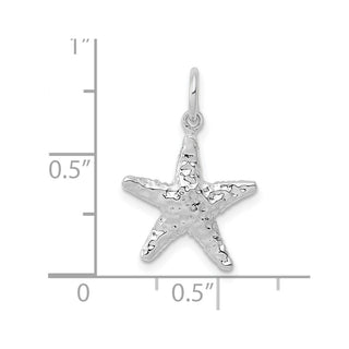 10k White Gold Polished 3-Dimensional Starfish Pendant
