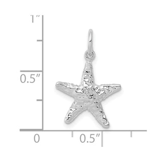 10k White Gold Polished 3-Dimensional Starfish Pendant