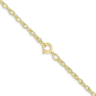 24" 10k Yellow Gold 1.35mm Carded Cable Rope Chain