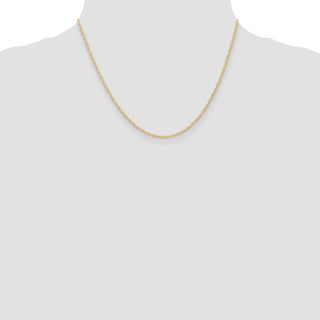18" 10k Yellow Gold 1.35mm Carded Cable Rope Chain