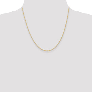 20" 10k Yellow Gold 1.35mm Carded Cable Rope Chain
