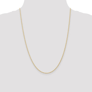 24" 10k Yellow Gold 1.35mm Carded Cable Rope Chain