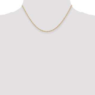 16" 10k Yellow Gold 1.55mm Carded Cable Rope Chain