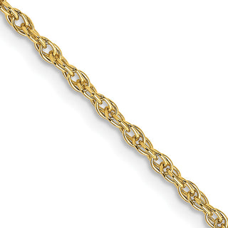 10k  Yellow Gold 20 inches 1.55mm Carded Cable Rope Chain