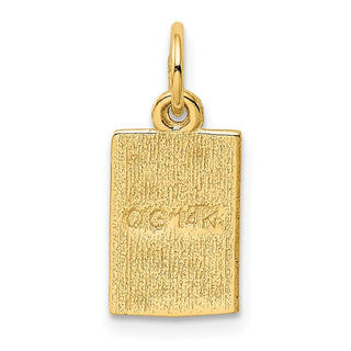 10K Yellow Gold Enameled Ace of Spades Card Charm