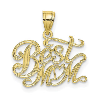 10k Yellow Gold Best Mom Pendant