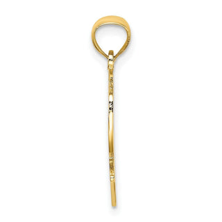 10K Yellow Gold BEST MOM Heart Charm