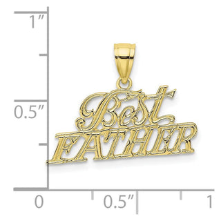 10k Yellow Gold Best Father Pendant