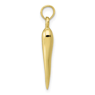 10k Yellow Gold Medium Italian Horn Pendant