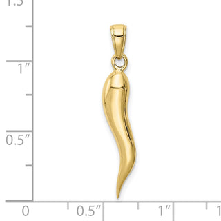 10k Yellow Gold Large Italian Horn Pendant