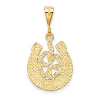 10K Yellow Gold Good Luck Clover Pendant