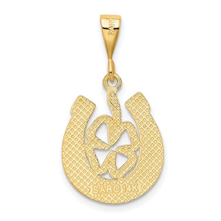 10K Yellow Gold Good Luck Clover Pendant