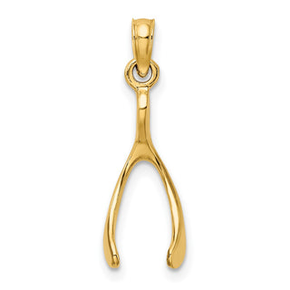 10k Yellow Gold Wishbone Pendant