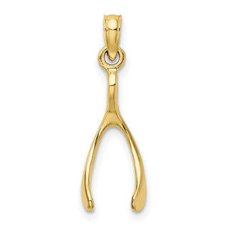 10k Yellow Gold Wishbone Pendant