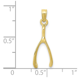 10k Yellow Gold Wishbone Pendant