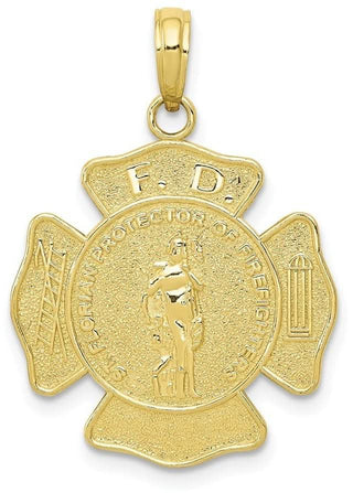 10k Yellow Gold St. Florian Protect Us/Fire Dept. Pendant 10k2842