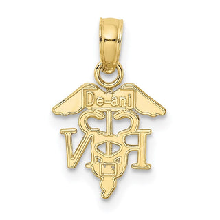 10k Yellow Gold RN Caduceus Pendant 10k2853