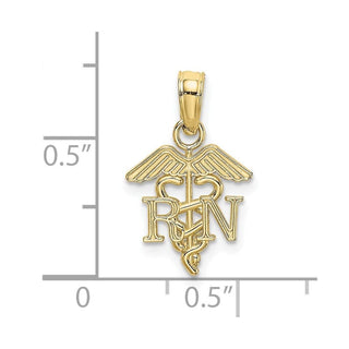 10k Yellow Gold RN Caduceus Pendant 10k2853