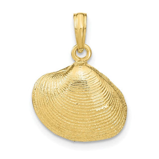 10k Yellow Gold Medium Clam Shell Pendant
