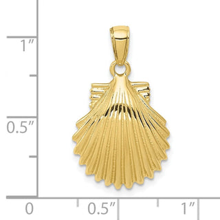 10k Yellow Gold Scallop Shell Pendant 10k2919
