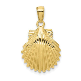 10k Yellow Gold Scallop Shell Pendant 10k2919