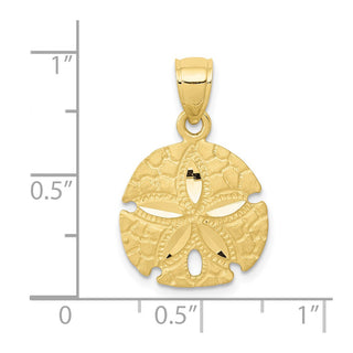 10K Yellow Gold Sand Dollar Pendant 10K2935