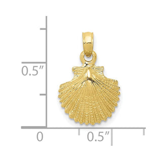 10K Yellow Gold Scallop Shell Pendant 10K2968
