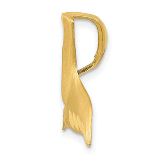 10K Yellow Gold Diamond-cut Whale Tail Slide Pendant